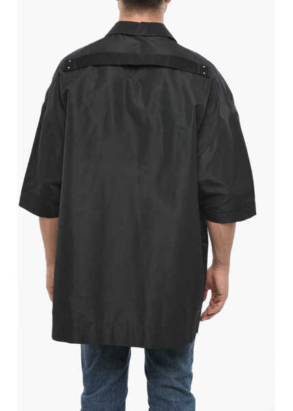 Camasi casual Rick Owens Short Sleeved Tommy Overshirt With Double Breast Pocket Black Barbati (BM 19502972) 2