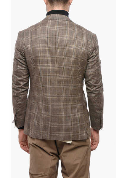 Sacouri CORNELIANI Leader Soft Blazer With Tartan Check Pattern Brown Barbati (BM 19502978) 2