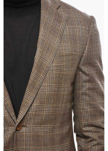 Sacouri CORNELIANI Leader Soft Blazer With Tartan Check Pattern Brown Barbati (BM 19502978) 3