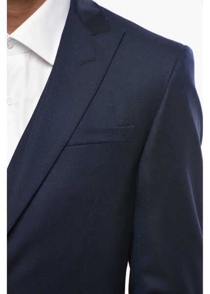 Costume CORNELIANI Cc Collection Virgin Wool Side Vents Peak Lapel 3 Piece Wais Blue Barbati (BM 19502984) 3