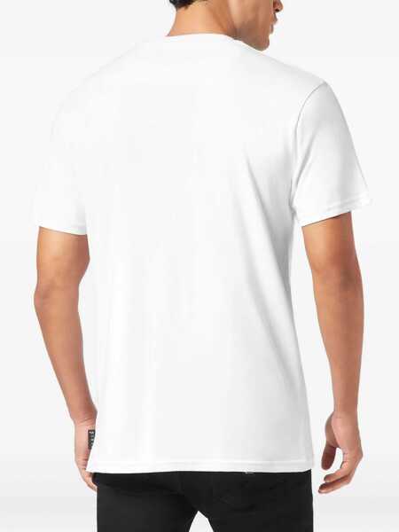 Tricouri Philipp Plein Crew-neck T-shirt WHITE Barbati (BM 19503008) 3