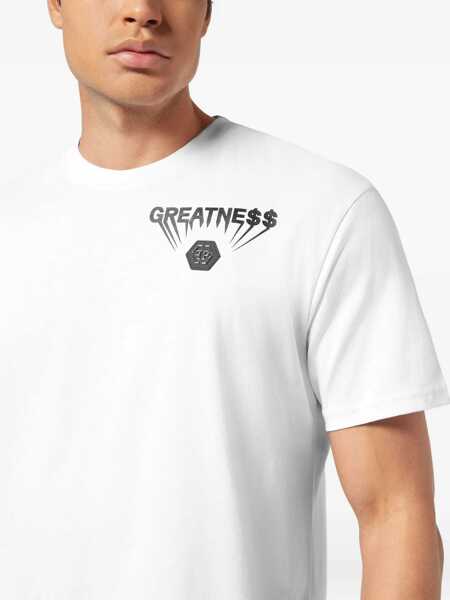 Tricouri Philipp Plein Crew-neck T-shirt WHITE Barbati (BM 19503008) 4