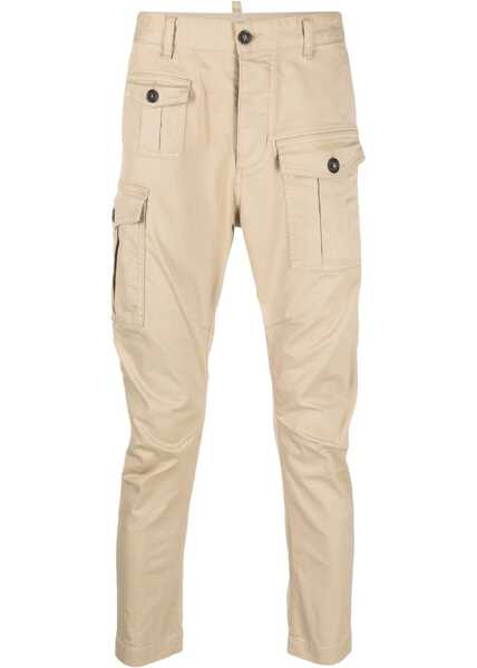 Pantaloni casual DSQUARED2 Cotton Stretch Pants Beige Barbati (BM 19503029) 1