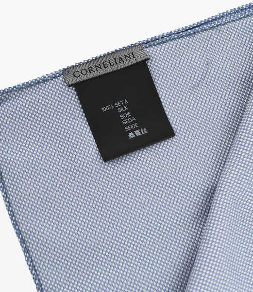 Esarfe CORNELIANI Two-Tone Pure Silk Pocket Square Blue Barbati (BM 19503035) 3