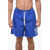 DSQUARED2 Solid Color Swim Shorts With Monogram Blue