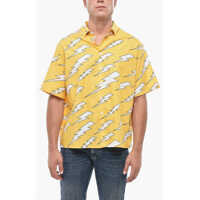 Camasi casual Short Sleeved Shirt With All-Over Thunderbolt Print Barbati