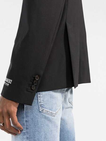 Sacouri DSQUARED2 Virgin Wool Three-Button Jacket Black Barbati (BM 19503056) 5