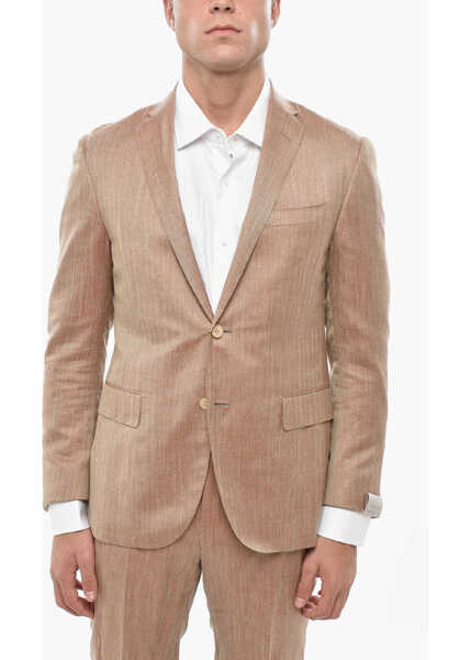 Costume CORNELIANI Virgin-Wool Silk Academy Soft Unlined Suit In Herringbone Mo Orange Barbati (BM 19503059) 2