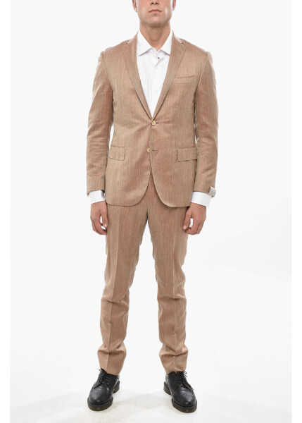 Costume CORNELIANI Virgin-Wool Silk Academy Soft Unlined Suit In Herringbone Mo Orange Barbati (BM 19503059) 1