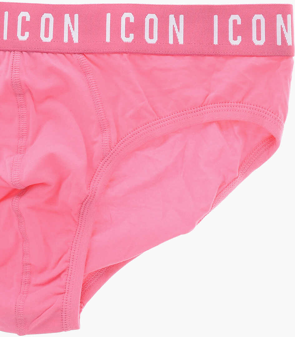 Chiloti DSQUARED2 Stretch Cotton Briefs With Logoed Waistband Pink Barbati (BM 19508966) 3