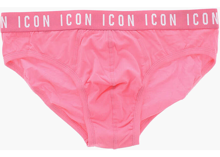 Chiloti DSQUARED2 Stretch Cotton Briefs With Logoed Waistband Pink Barbati (BM 19508966) 1