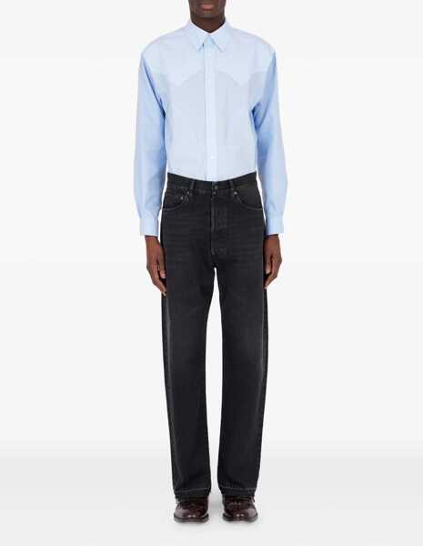 Blugi Maison Margiela High-waisted frayed hem denim Jeans WASHED BLACK Barbati (BM 19508984) 2