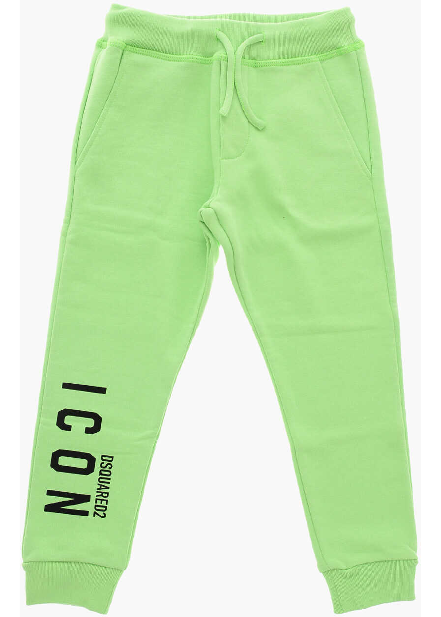 Pantaloni de trening DSQUARED2 Icon Brushed Cotton Joggers With Printed Logo Green Baieti (BM 19509065) 1