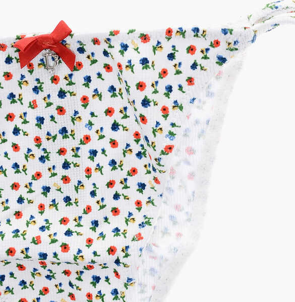 Chiloti DSQUARED2 Floral Patterned Stretch Cotton Briefs White Femei (BM 19509068) 2