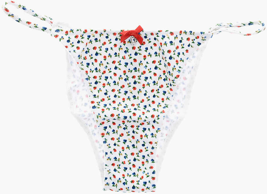 Chiloti DSQUARED2 Floral Patterned Stretch Cotton Briefs White Femei (BM 19509068) 1