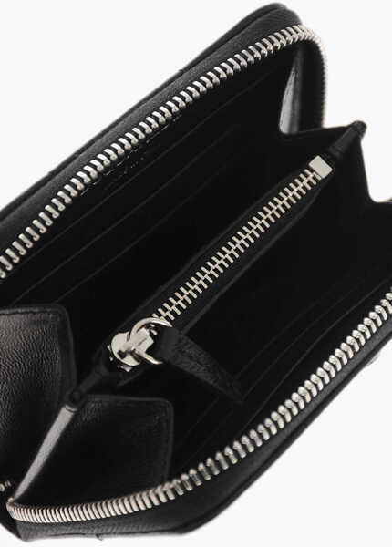 Portofele DSQUARED2 Quilted Leather Wallet With Metal Logo Black Femei (BM 19509083) 3