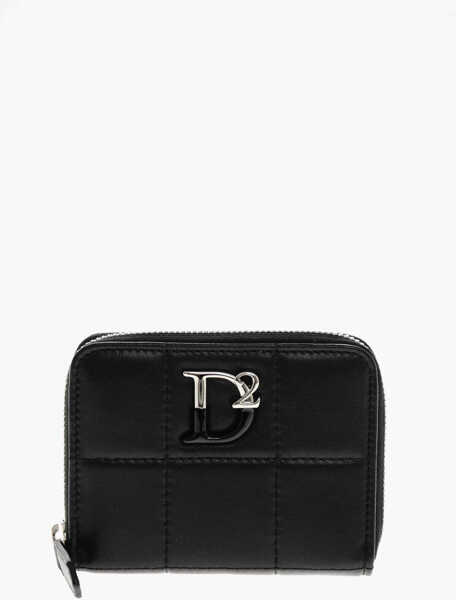 Portofele DSQUARED2 Quilted Leather Wallet With Metal Logo Black Femei (BM 19509083) 1