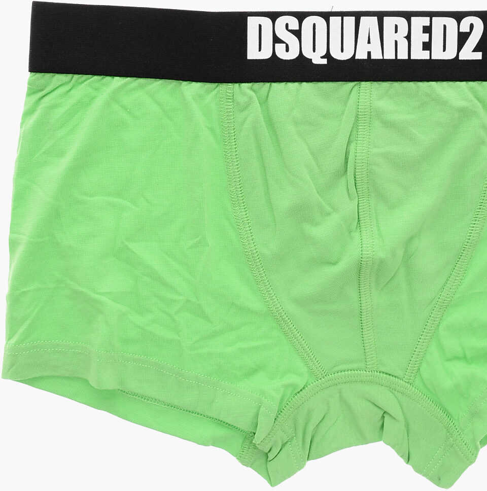 Lenjerie intima DSQUARED2 Modal Blend Trunk With Logoed Waistband Green Barbati (BM 19509086) 2