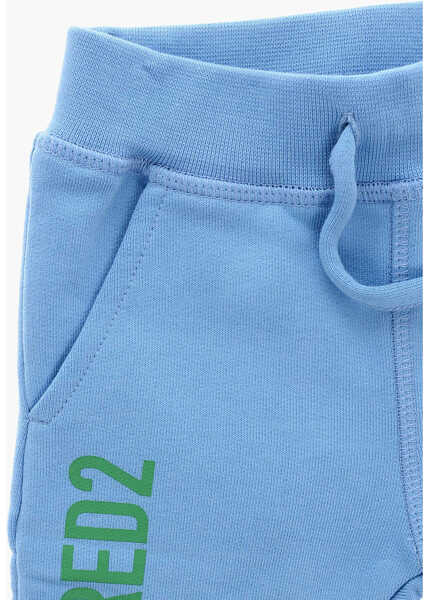Pantaloni de trening DSQUARED2 Brushed Cotton Sweatpants With Printed Logo Light Blue Baieti (BM 19509110) 2