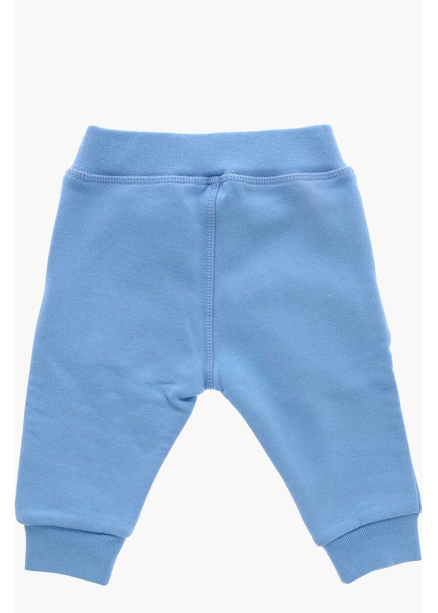 Pantaloni de trening DSQUARED2 Brushed Cotton Sweatpants With Printed Logo Light Blue Baieti (BM 19509110) 3