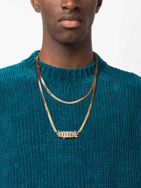 Coliere DSQUARED2 Gold Finish Gothic Brass Necklace Gold Barbati (BM 19509116) 2