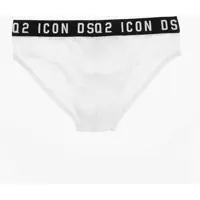 Chiloti pentru Barbati - Chiloti DSQUARED2 Stretch Cotton Icon Briefs With Logoed Waistband White Barbati (BM 19509125) - B-mall.ro