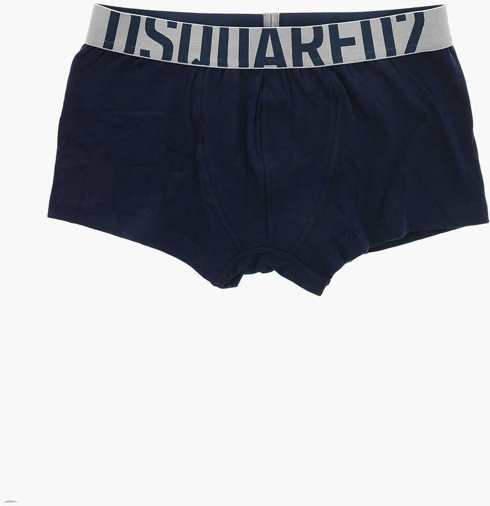 Lenjerie intima DSQUARED2 Stretch Cotton Trunk With Logoed Waistband Blue Barbati (BM 19509128) 1