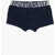 DSQUARED2 Stretch Cotton Trunk With Logoed Waistband Blue