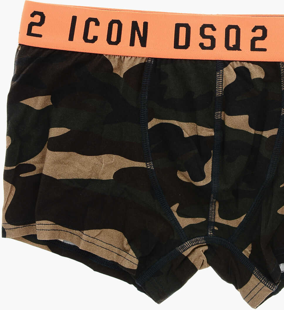 Lenjerie intima DSQUARED2 Camouflage Patterned Stretch Cotton Trunk Military Green Barbati (BM 19509131) 2
