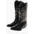 DSQUARED2 Brushed Leather Cowboy Western Boots Black