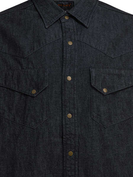 Camasi casual Beams Plus Western Double Dye shirt Blue Barbati (BM 19510587) 3