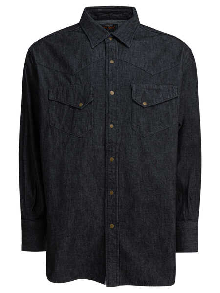 Camasi casual Beams Plus Western Double Dye shirt Blue Barbati (BM 19510587) 1