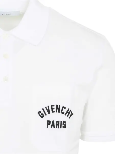 Tricouri Polo Givenchy Cotton short-sleeved polo shirt White Barbati (BM 19510632) 3