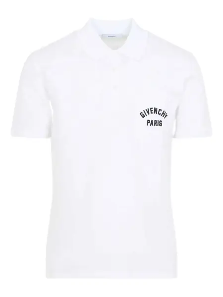 Tricouri Polo Givenchy Cotton short-sleeved polo shirt White Barbati (BM 19510632) 1