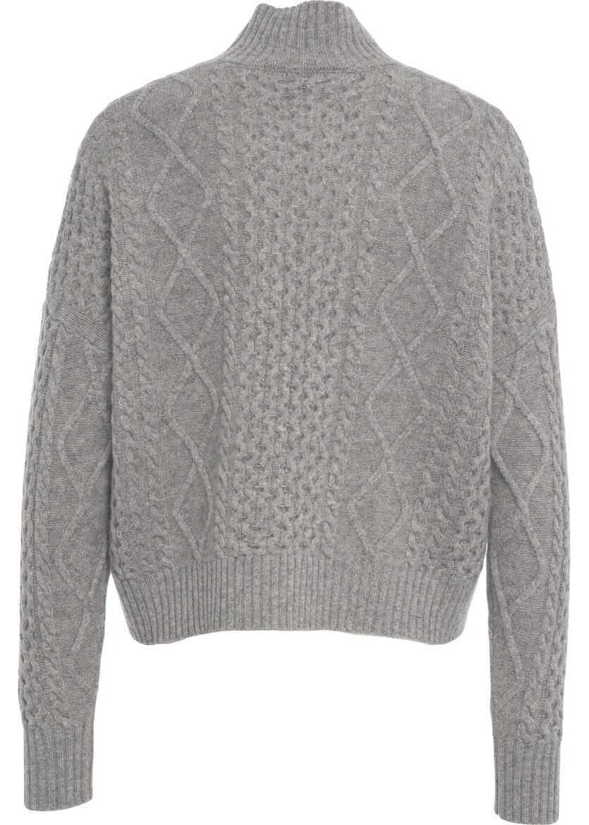 Pulovere Kaos Cable knit turtleneck sweater Grey Femei (BM 19511273) 3