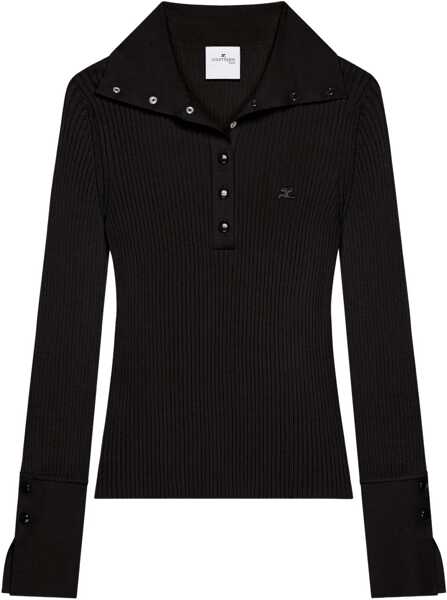 Tricouri Polo COURRGES Ribbed Polos. BLACK Femei (BM 19511321) 1