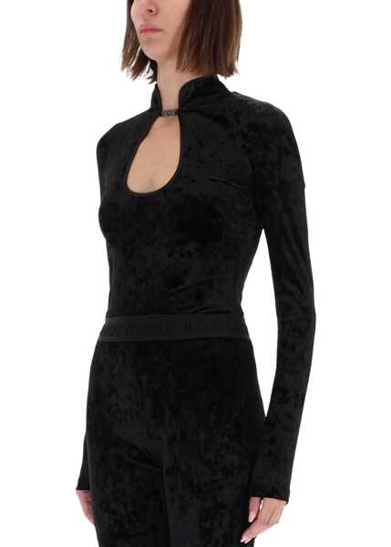Bluze Versace Jeans Couture Velvety Top Body BLACK Femei (BM 19511408) 4