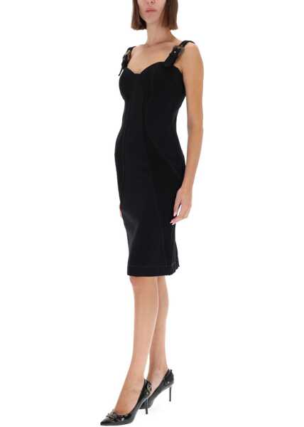 Rochii casual Versace Jeans Couture Baroque Buckled Dress BLACK Femei (BM 19511450) 3