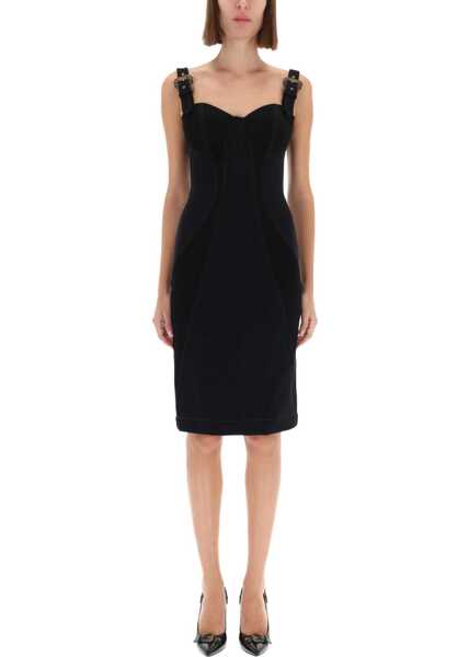 Rochii casual Versace Jeans Couture Baroque Buckled Dress BLACK Femei (BM 19511450) 1