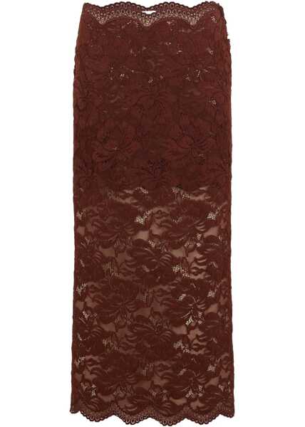 Fuste casual RABANNE Lace Midi Skirt BROWN Femei (BM 19511471) 1