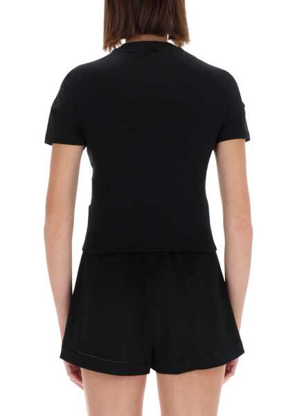 Tricouri Versace Jeans Couture V-Emblem T-Shirt BLACK Femei (BM 19511597) 3