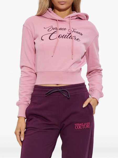 Bluze de trening Versace Jeans Couture Cropped Sweatshirt With Logo PINK Femei (BM 19511624) 3