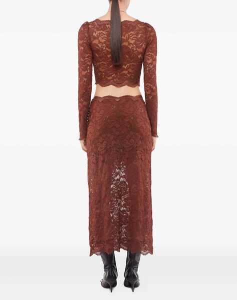 Bluze RABANNE Lace Top BROWN Femei (BM 19511648) 3