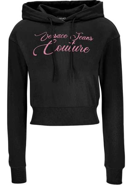 Bluze de trening Versace Jeans Couture Cropped Sweatshirt With Logo BLACK Femei (BM 19511729) 1