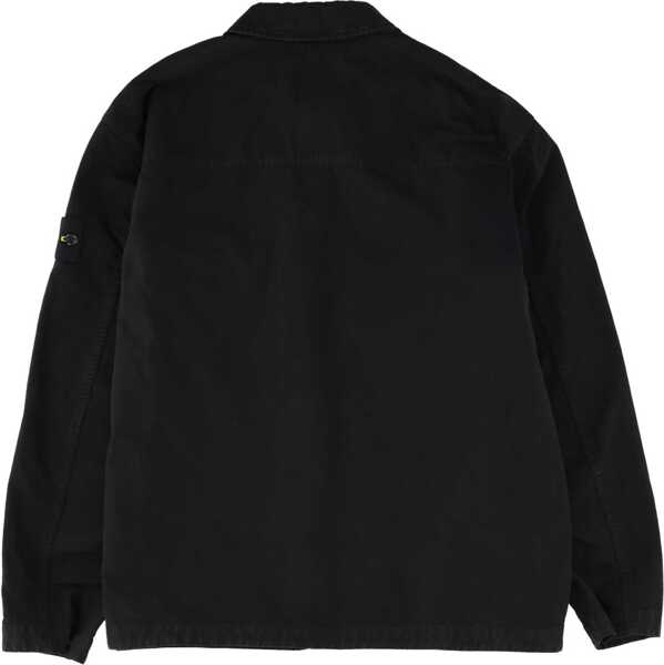 Camasi casual Stone Island Cotton Overshirt BLACK Barbati (BM 19511810) 2