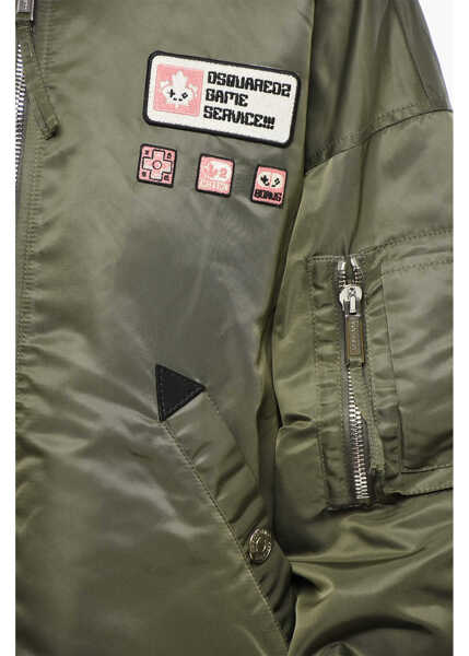 Bomber jacket DSQUARED2 Oversized Fit Game Service Nylon Bomber Jacket Military Green Femei (BM 19515707) 4