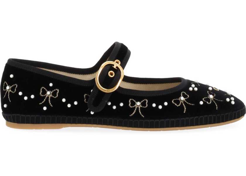 Balerini Valentino Garavani Ballerina With Bows And Pearls BLACK Femei (BM 19515716) 1