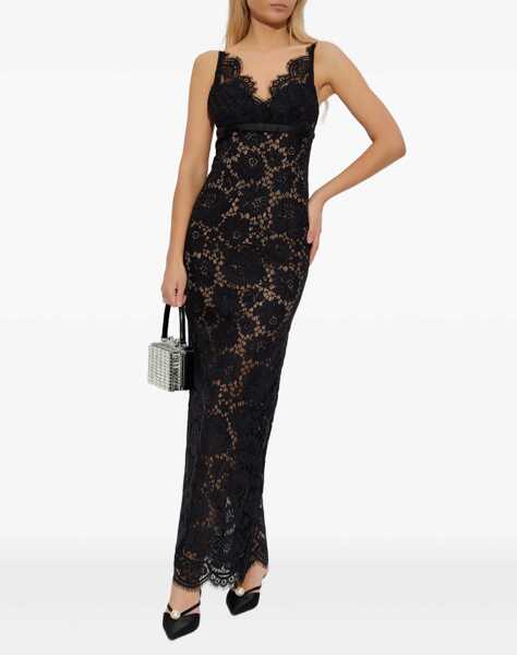 Rochii casual Self-Portrait Long Lace Dress BLACK Femei (BM 19518497) 2