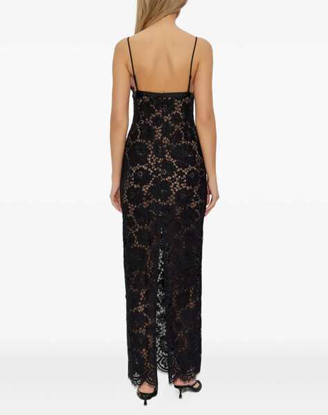 Rochii casual Self-Portrait Long Lace Dress BLACK Femei (BM 19518497) 3