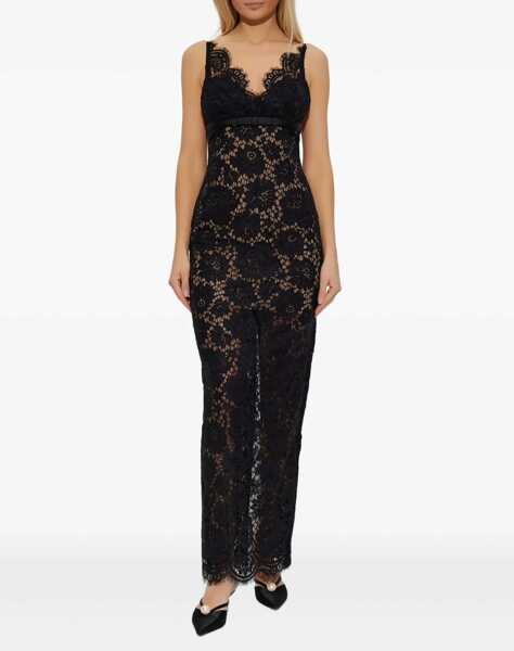 Rochii casual Self-Portrait Long Lace Dress BLACK Femei (BM 19518497) 5